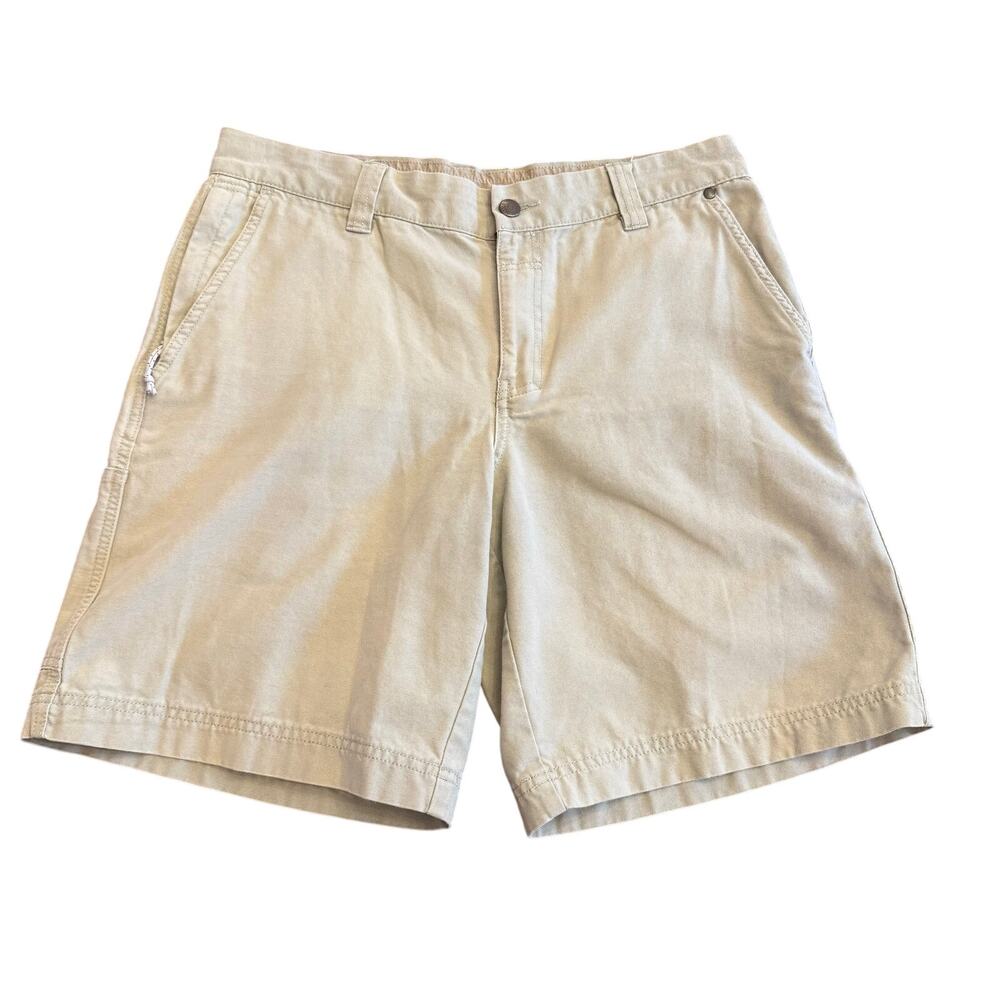 Columbia Men’s outdoor cotton canvas mossy light green cargo shorts